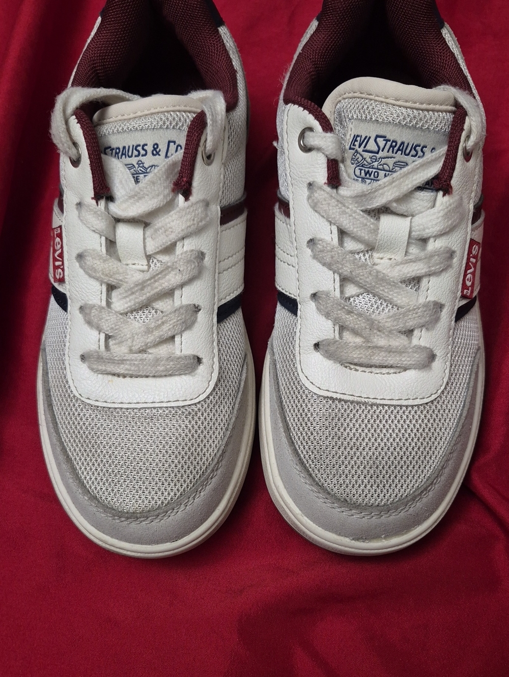 Levi's Kids White, Gray and Maroon Casual Sneakers